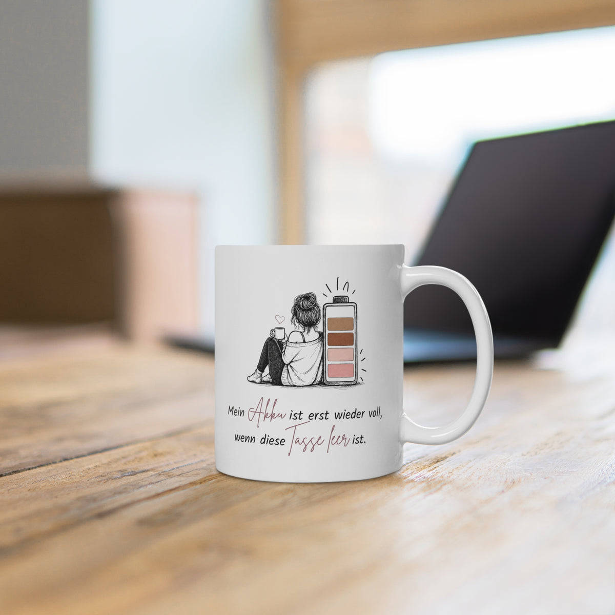 Tasse „Mein Akku ist erst wieder voll, wenn diese Tasse leer ist.“ – singlemamapower